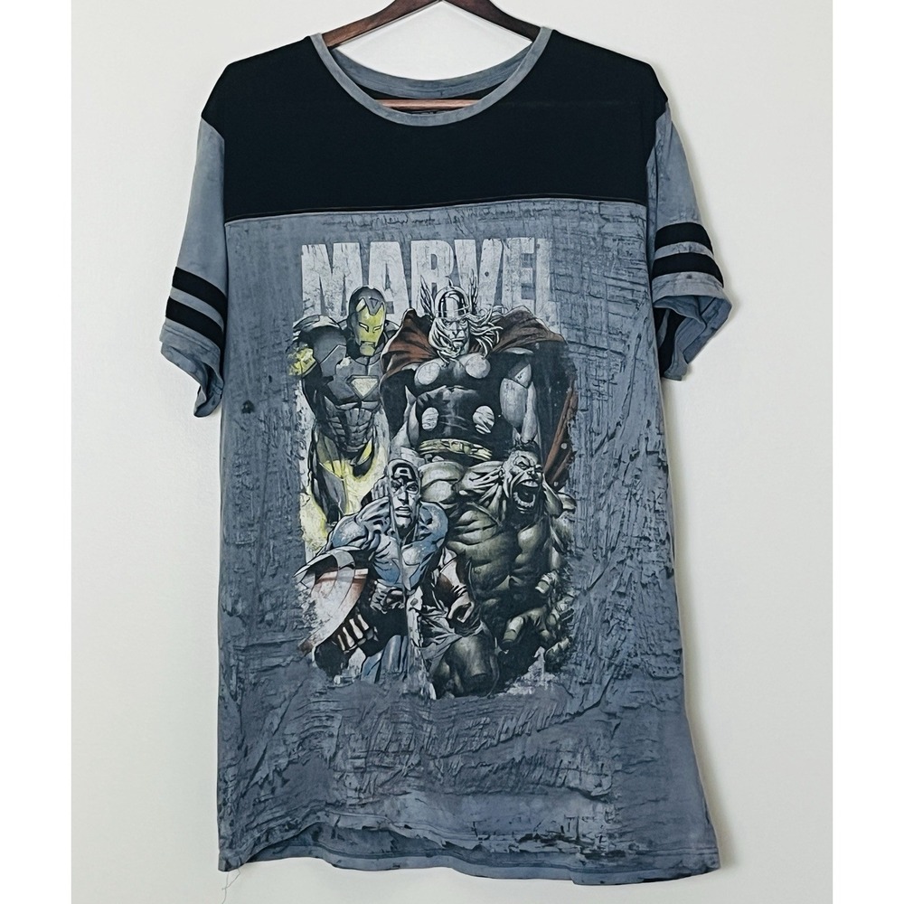 Marvel Avengers T-Shirt Women's 2XL Gray Jersey Style Graphic Superhero